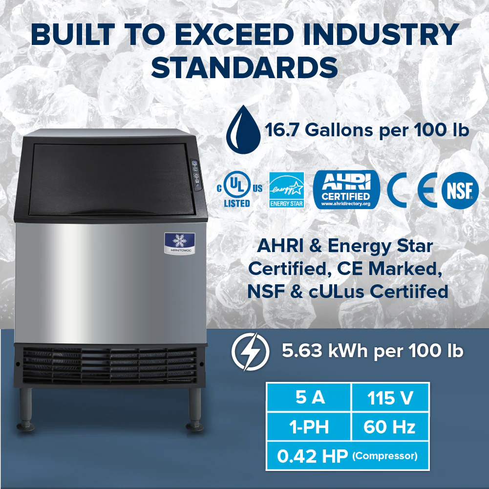 Manitowoc UYF0140A NEO Air-cooled Ice Maker Cube-style Undercounter 137 Lb/Day Manitowoc UYF0140A NEO Air-cooled Ice Maker Cube-style Undercounter 137 Lb/Day