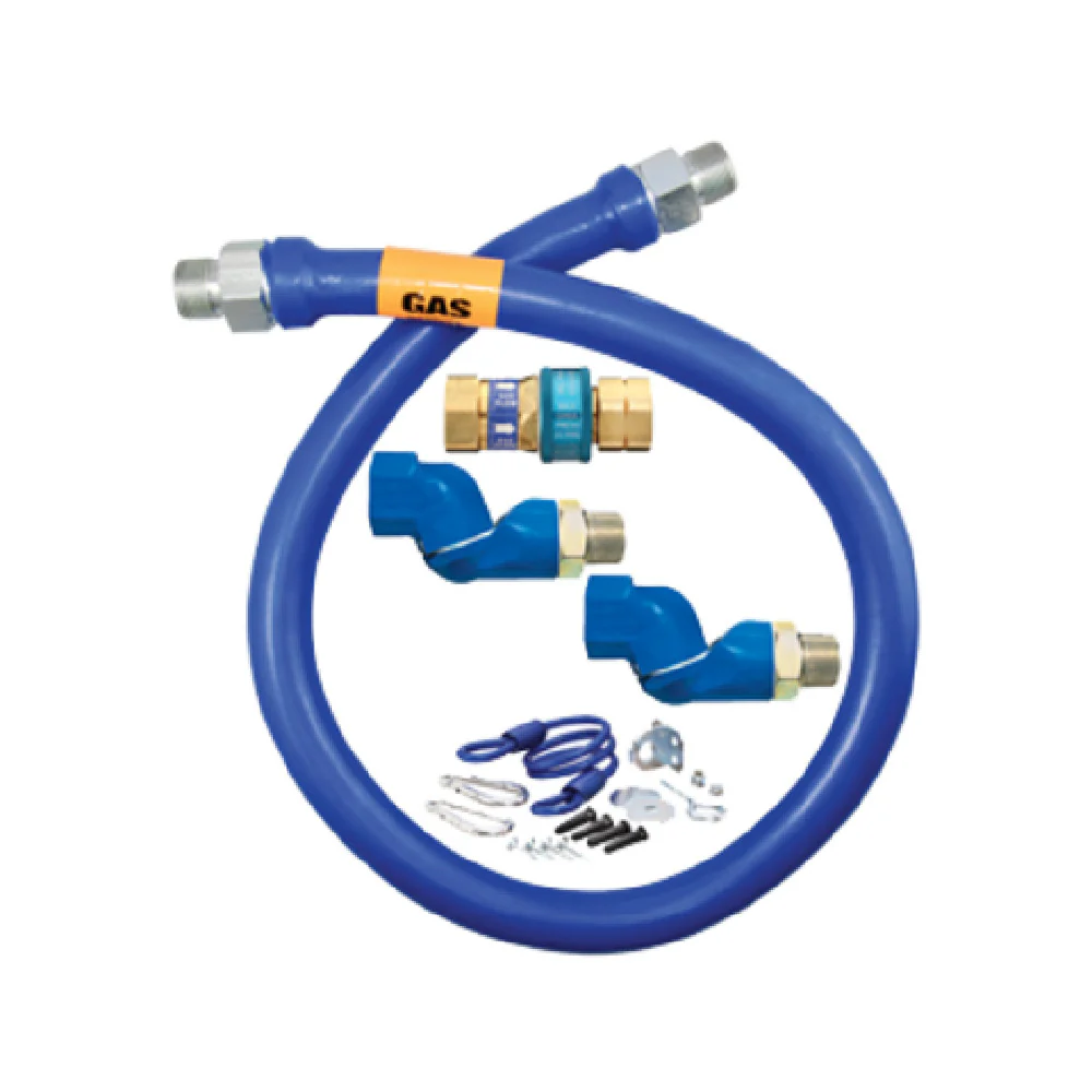 Dormont 16125BPQ2SR48 1-1/4 Inch Diameter Moveable Gas Connector Hose Assembly 48 Inch Length With Restraining Device 449000 BTU Dormont 16125BPQ2SR48 1-1/4 Inch Diameter Moveable Gas Connector Hose Assembly 48 Inch Length With Restraining Device 449000 BTU