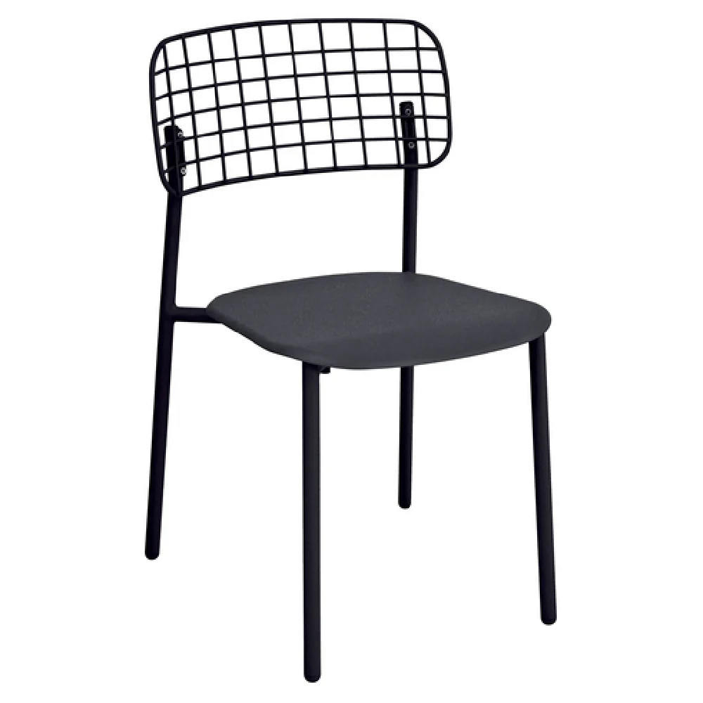 Emuamericas Llc E615 19 Inch Aluminum Side Chair Outdoor Stainless Steel Back Emuamericas Llc E615 19 Inch Aluminum Side Chair Outdoor Stainless Steel Back