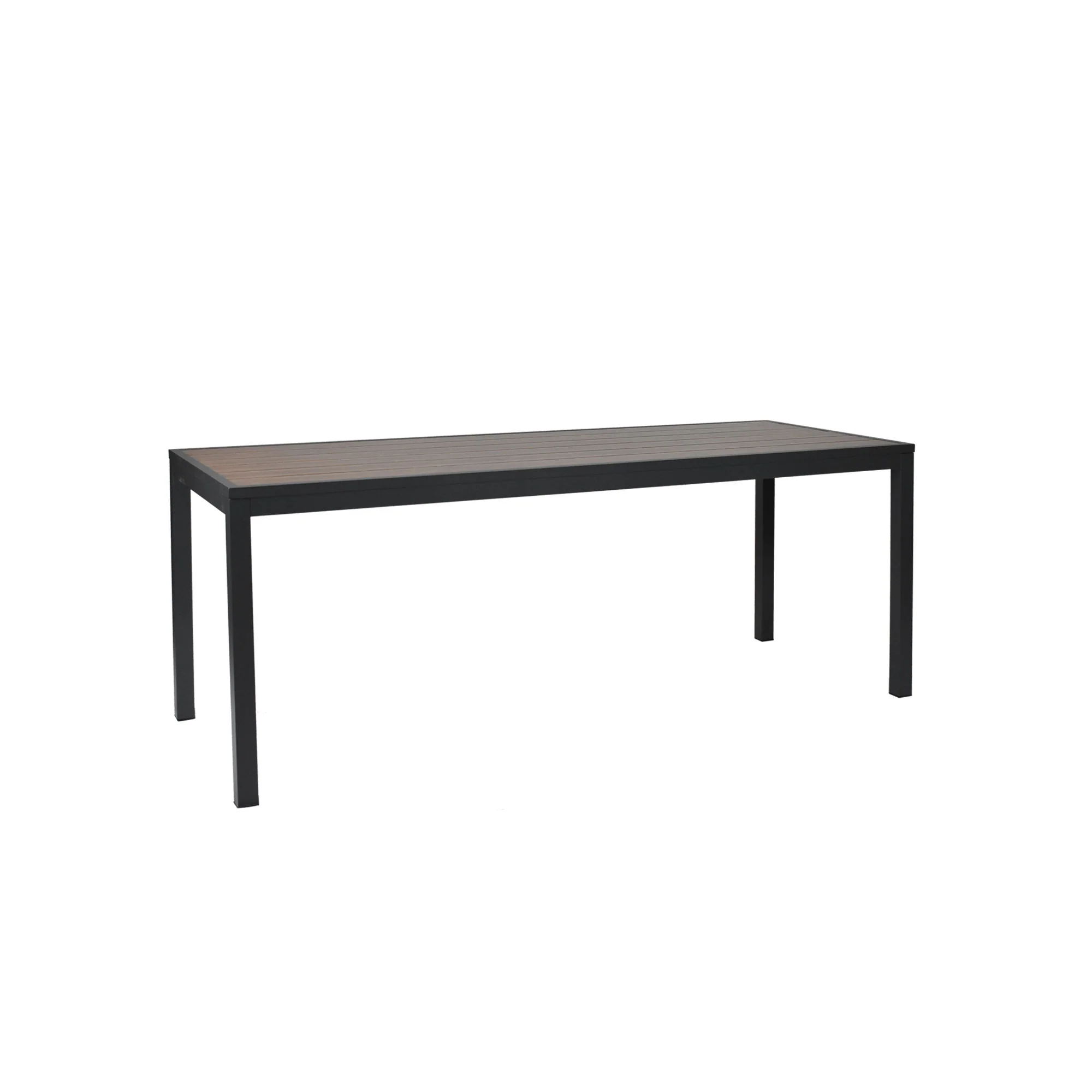 Emuamericas llc A1549-22-404 72 Inch Slatted Wood-Look Aluminum Table Outdoor