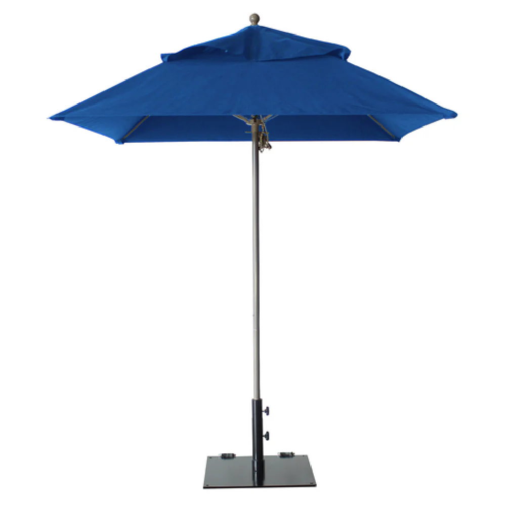 Grosfillex 98669731 6-1/2 Ft Square Outdoor Umbrella Pacific Blue Aluminum