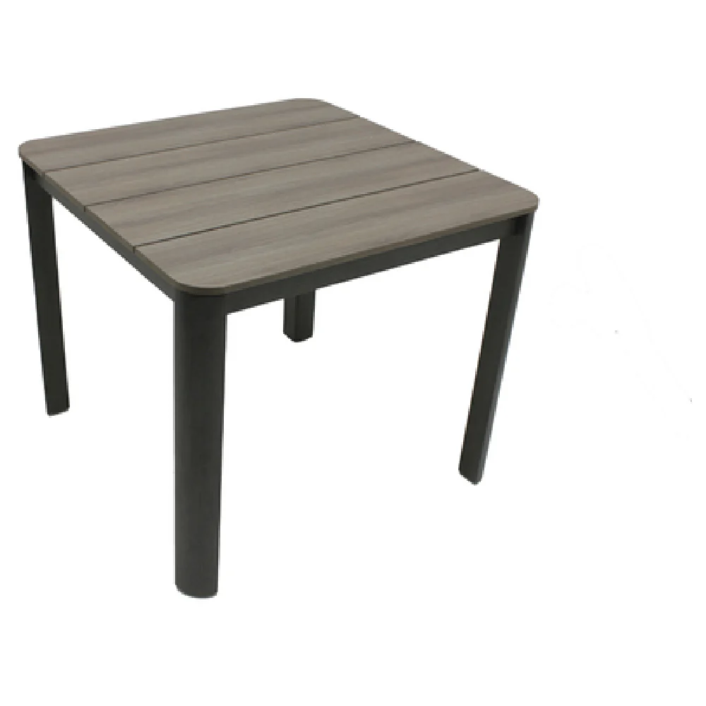 Plantation Prestige Commercial Furniture 8563535-0156 35 Inch Square Table Barnwood Faux Wood Aluminum Frame
