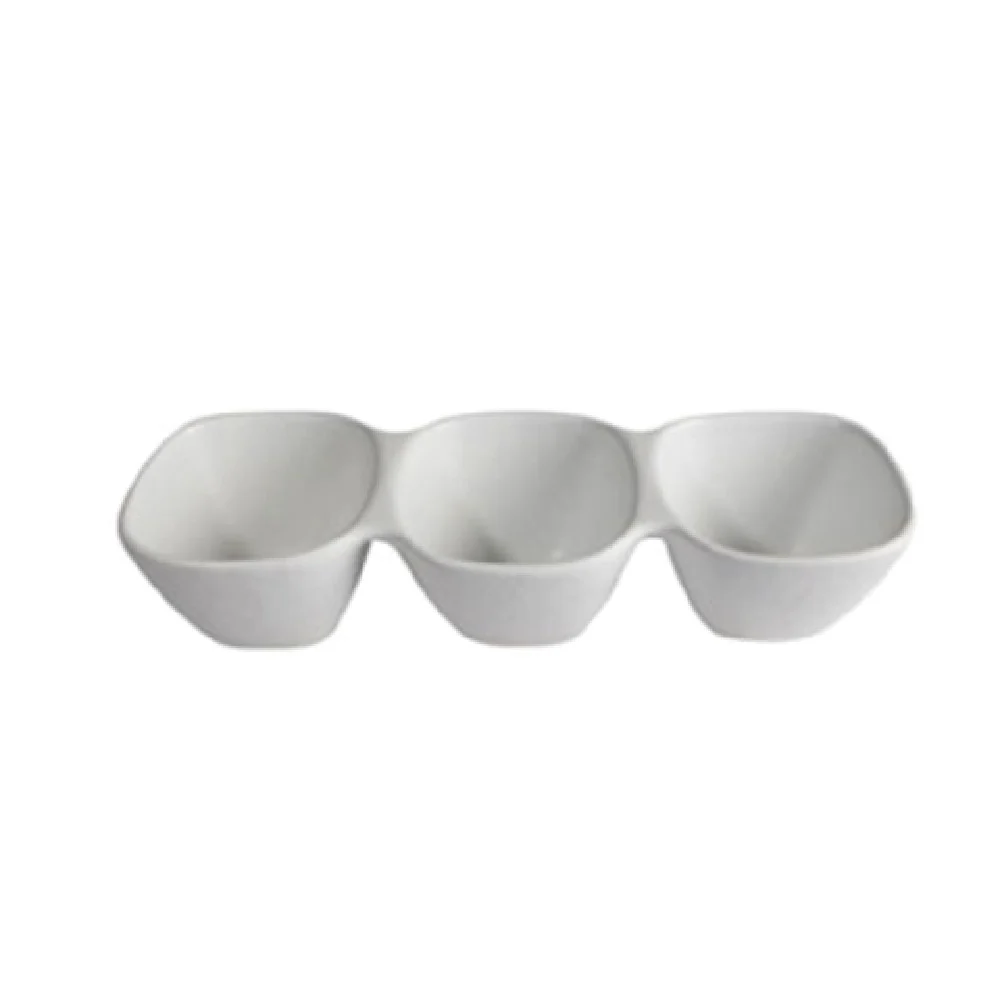 GET Enterprises BS302FT 15 Inch Condiment Bowl Metal Cast Aluminum 3-Division Forest Green
