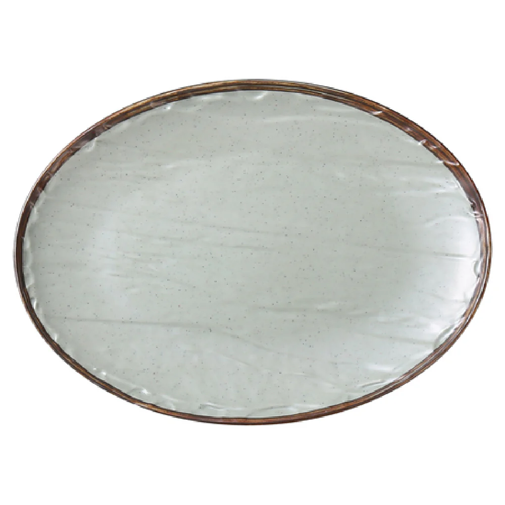 Yanco YO-2009 9 Inch Oval Dishwasher Safe Plate Melamine Matte Green