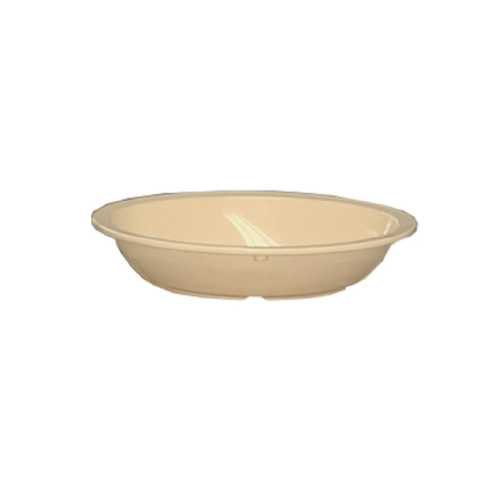 Yanco NS-064T 8 Inch Oval Bowl 64 Oz Dishwasher Safe Heavy Weight Melamine Tan