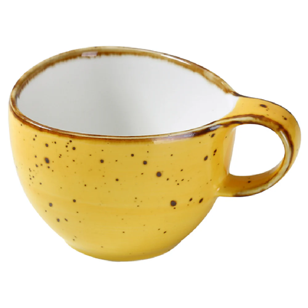 Yanco LY-001YL 7 Oz Yellow Porcelain Coffee Tea Cup with Handle - Case