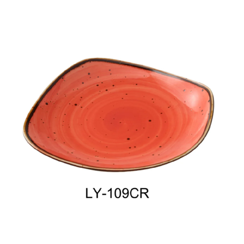 Yanco LY-109CR 8-3/4 Inch Lyon Plate Free Form Porcelain Glazed 24 Packs