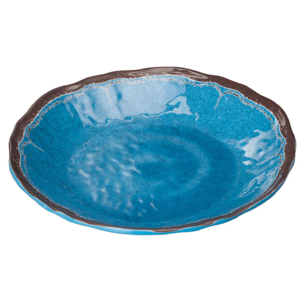 Winco WDM001-405 9-5/8 Inch Break-resistant Deep Round Plate Melamine Blue