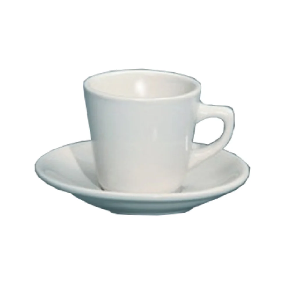 Yanco RE-1 7 Oz Ceramic Round Recovery Cup with Rolled Edge - 3-3/8 Inch