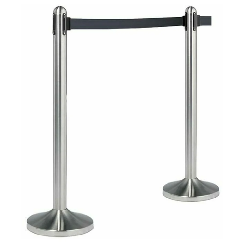 American Metalcraft RSRTBK Diameter 15 Inch Stainless Steel Portable Barrier Post with Tape
