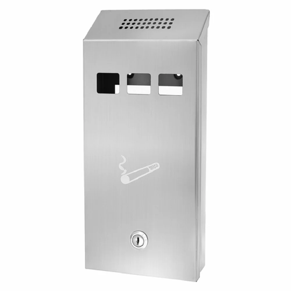 Alpine Industries ALP490-03-SS 5-1/2 Inch Wall Mount Ash Tray Stainless Steel with Inner Receptacle Alpine Industries ALP490-03-SS 5-1/2 Inch Wall Mount Ash Tray Stainless Steel with Inner Receptacle