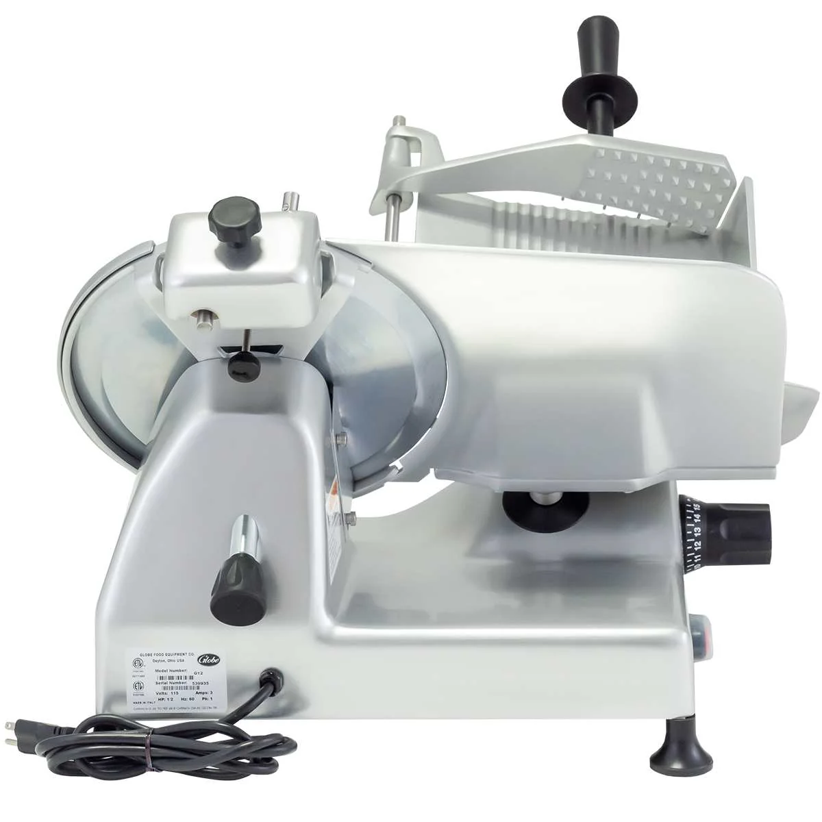 Globe G12 24 Inch Electric Food Slicer Manual 12 Inch Diameter Knife with Top Mounted Sharpener Globe G12 24 Inch Electric Food Slicer Manual 12 Inch Diameter Knife with Top Mounted Sharpener