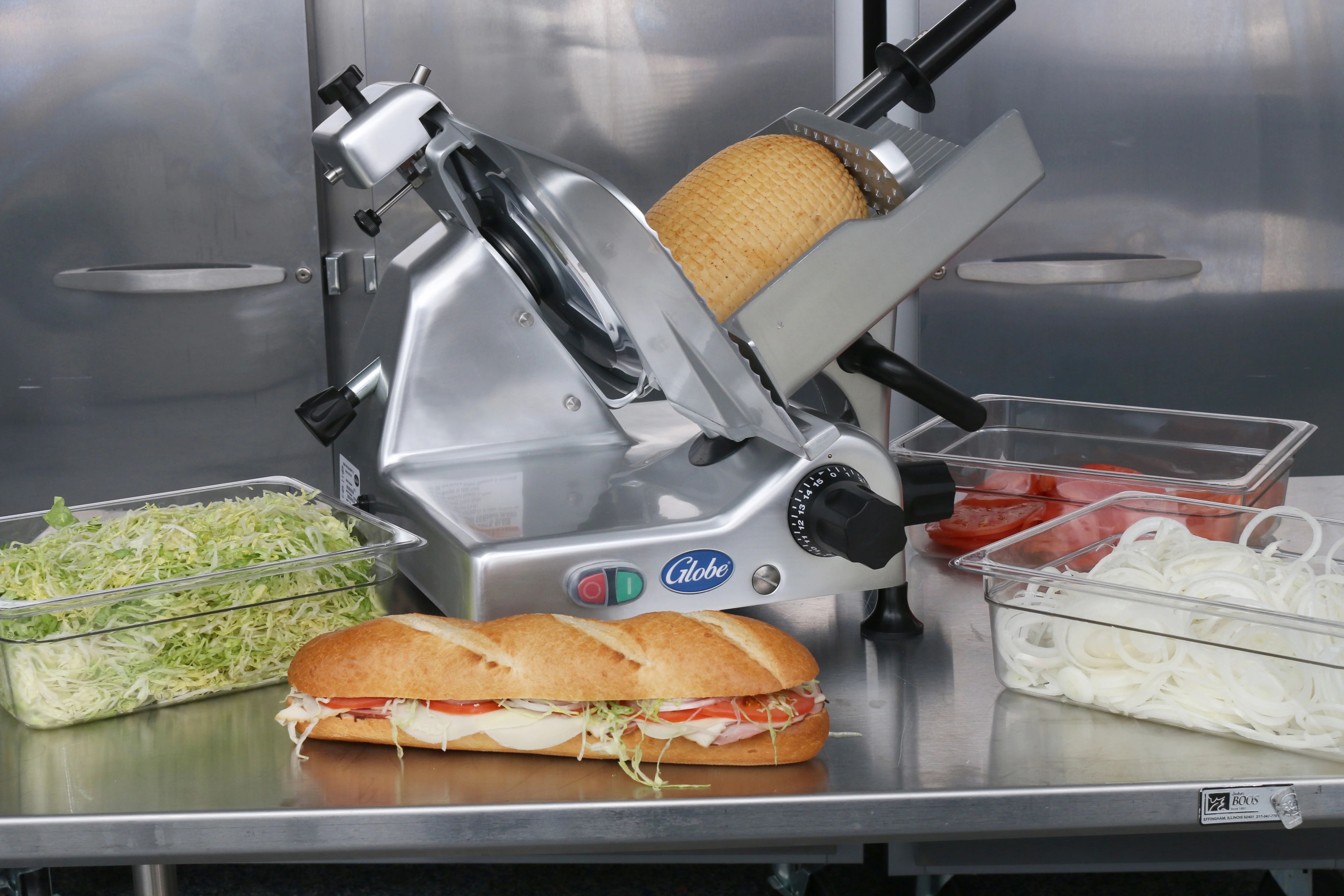 Globe G12 24 Inch Electric Food Slicer Manual 12 Inch Diameter Knife with Top Mounted Sharpener Globe G12 24 Inch Electric Food Slicer Manual 12 Inch Diameter Knife with Top Mounted Sharpener
