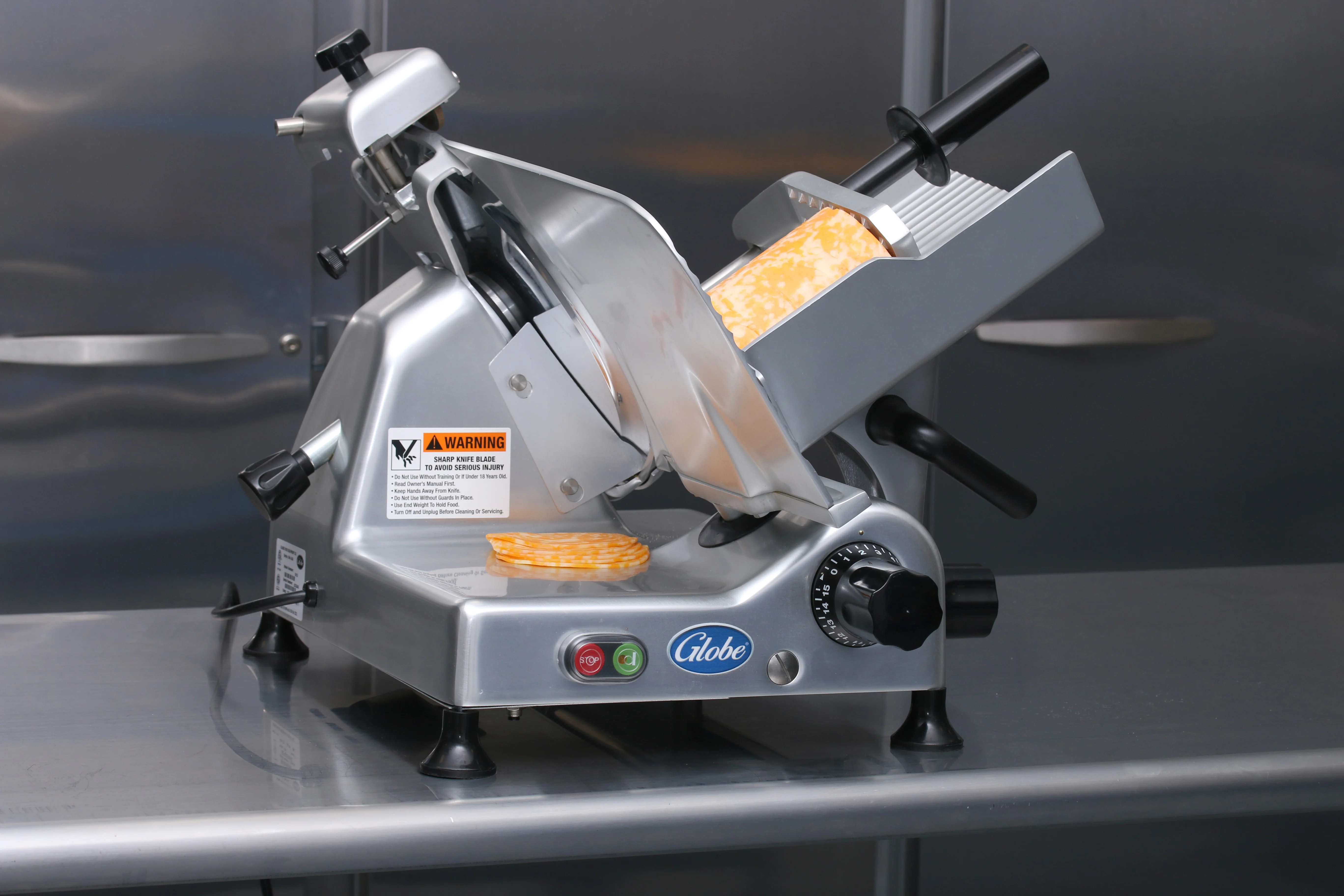 Globe G12 24 Inch Electric Food Slicer Manual 12 Inch Diameter Knife with Top Mounted Sharpener Globe G12 24 Inch Electric Food Slicer Manual 12 Inch Diameter Knife with Top Mounted Sharpener