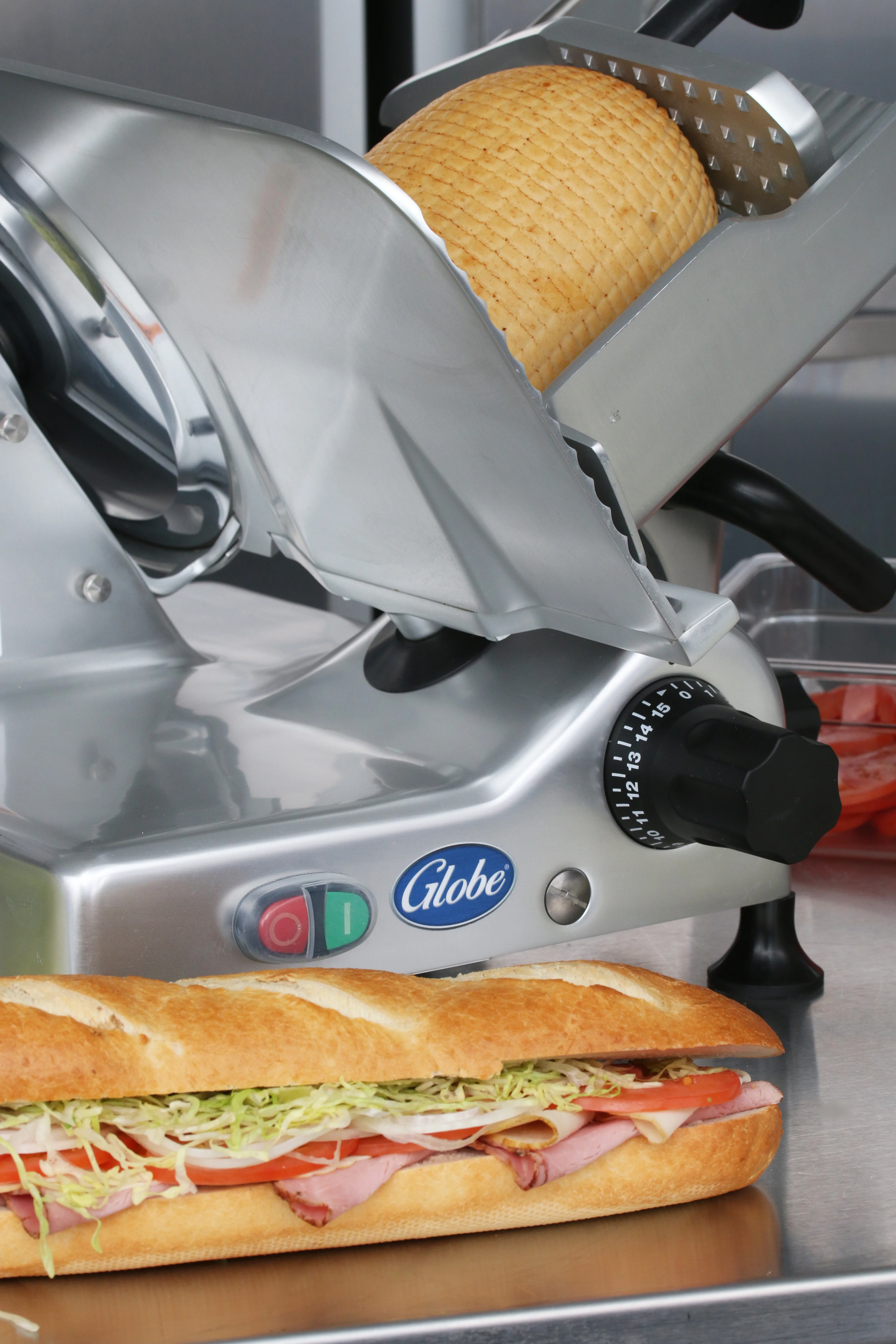 Globe G12 24 Inch Electric Food Slicer Manual 12 Inch Diameter Knife with Top Mounted Sharpener Globe G12 24 Inch Electric Food Slicer Manual 12 Inch Diameter Knife with Top Mounted Sharpener