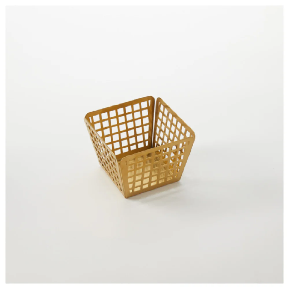 American Metalcraft LFRYG44 4 Inch Square Basket Gold Stainless Steel