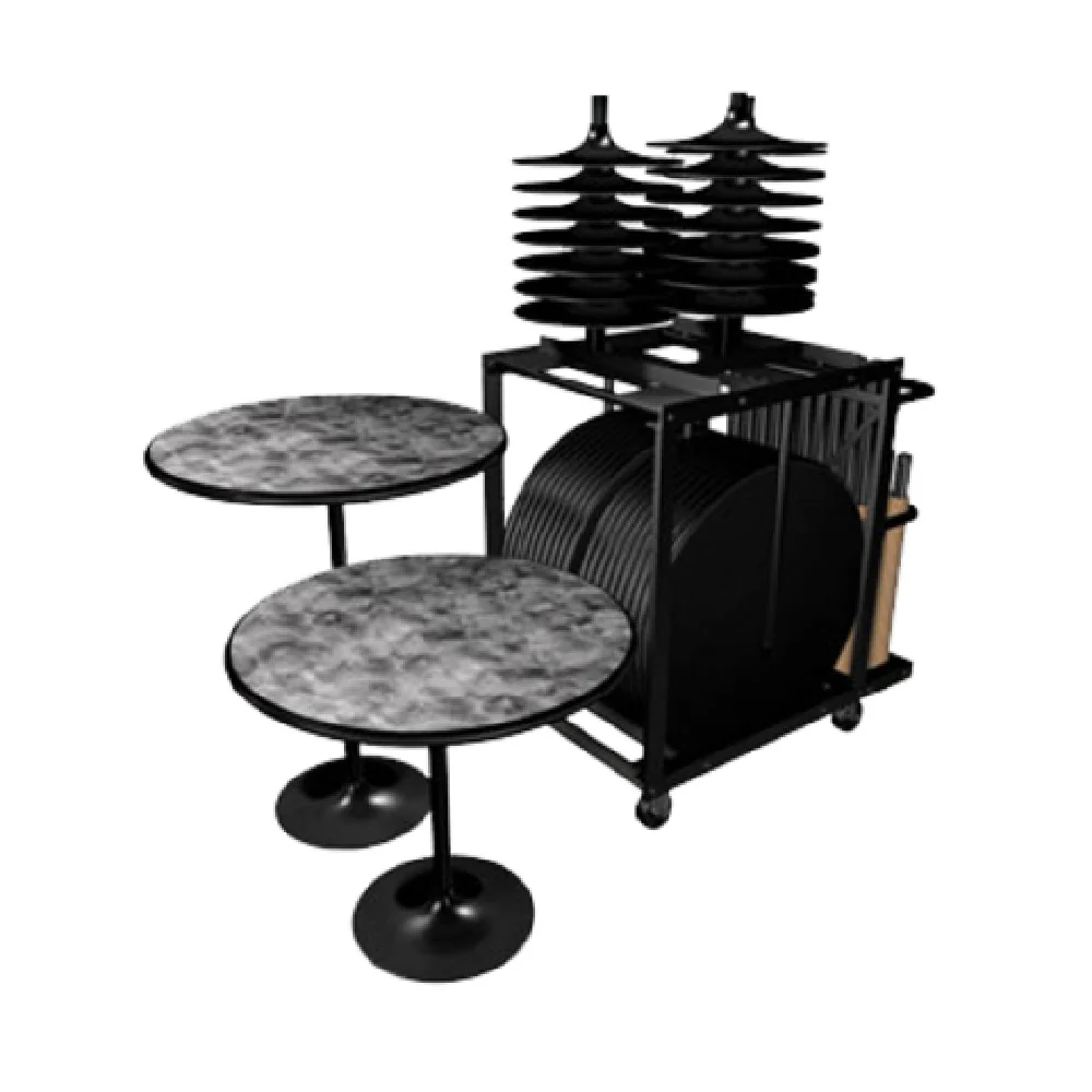 Forbes Industries REVMIX2430RDMXE#IC###-XCH 30 Inch Revolution Cafe Table Package with Transport Cart