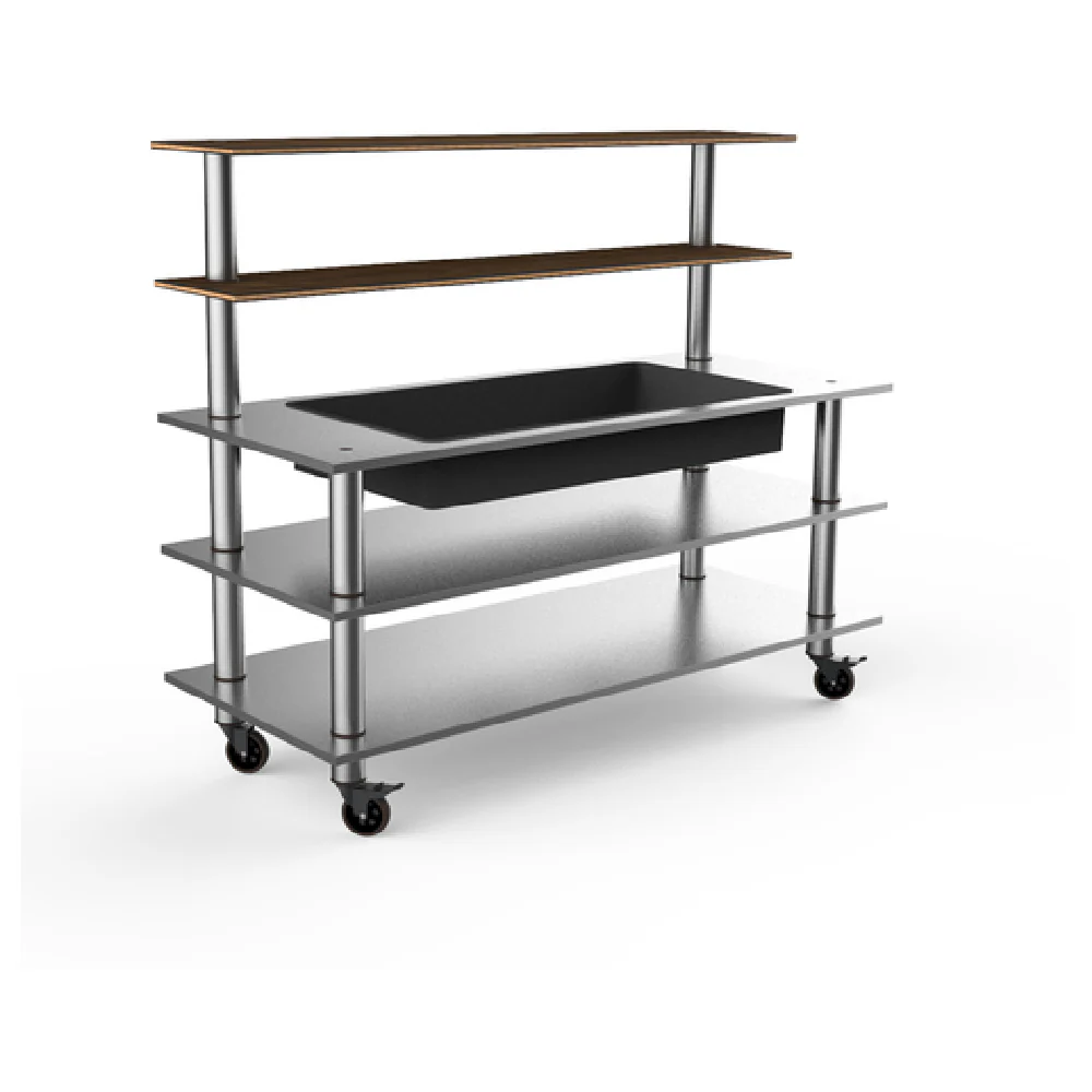 MGCMLC03WSXW 71 Inch 5-tier Back Bar with Insulated Ice Well and Laminated Wood