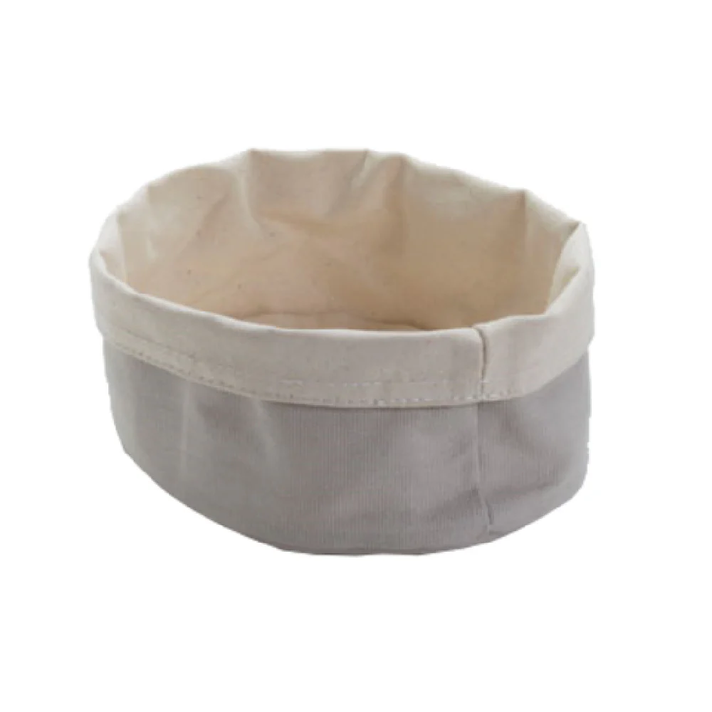 American Metalcraft TV4 7-1/2 Inch Diameter Round Canvas Bag with Cream and Gray Fabric
