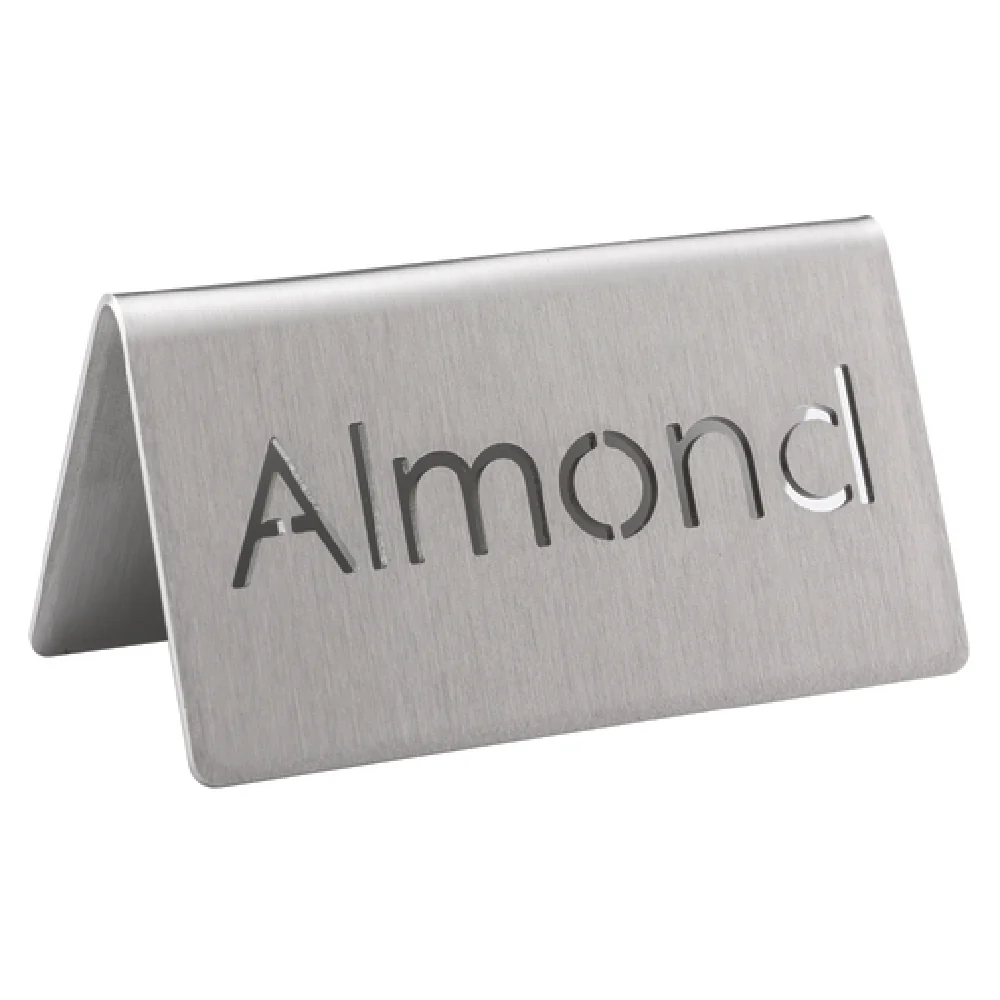 Service Ideas 1C-BF-ALMOND-MOD 3Inch Beverage ID Tent Metal Brushed Finish Service Ideas 1C-BF-ALMOND-MOD 3Inch Beverage ID Tent Metal Brushed Finish