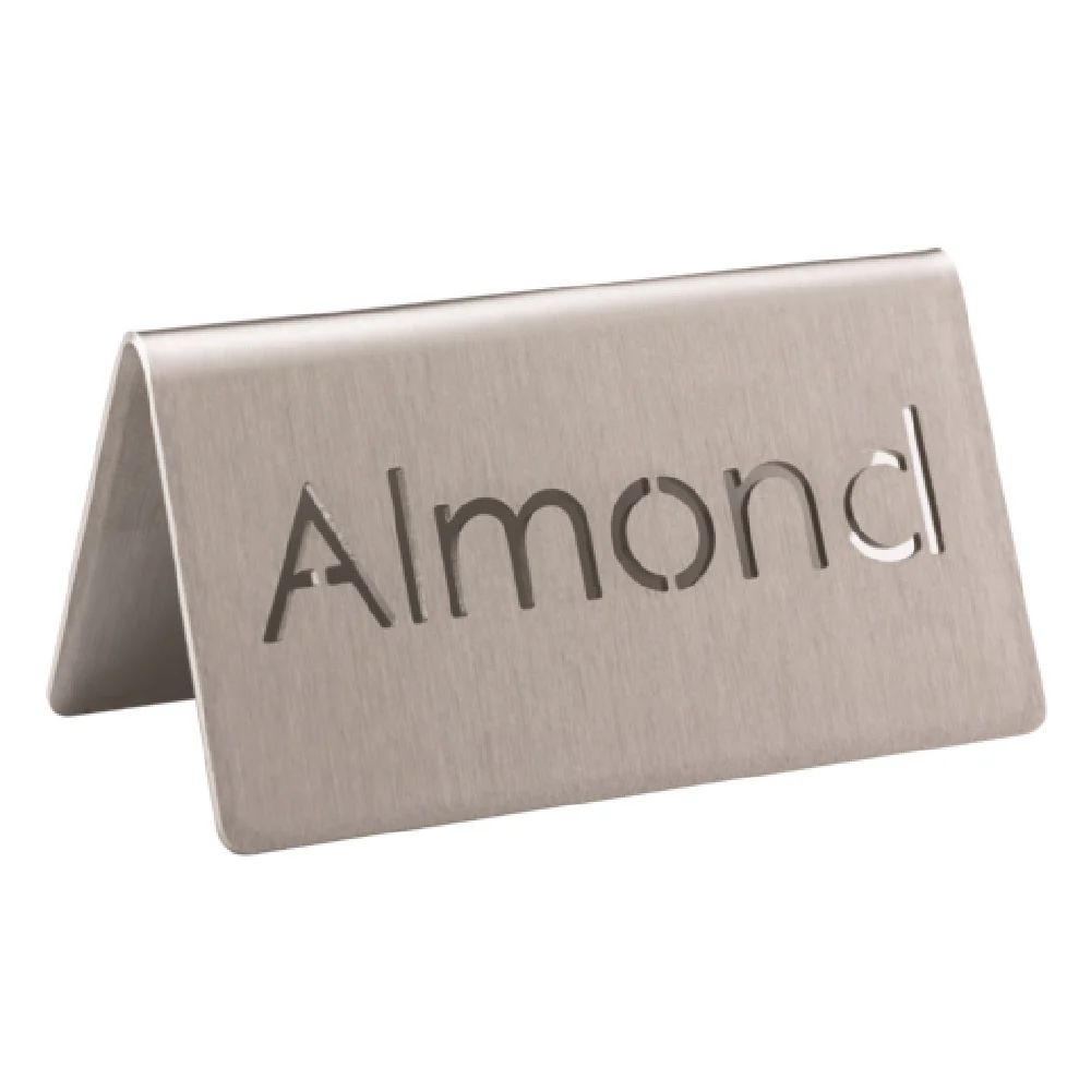 Service Ideas 1C-BF-ALMOND-MOD 3Inch Beverage ID Tent Metal Brushed Finish Service Ideas 1C-BF-ALMOND-MOD 3Inch Beverage ID Tent Metal Brushed Finish
