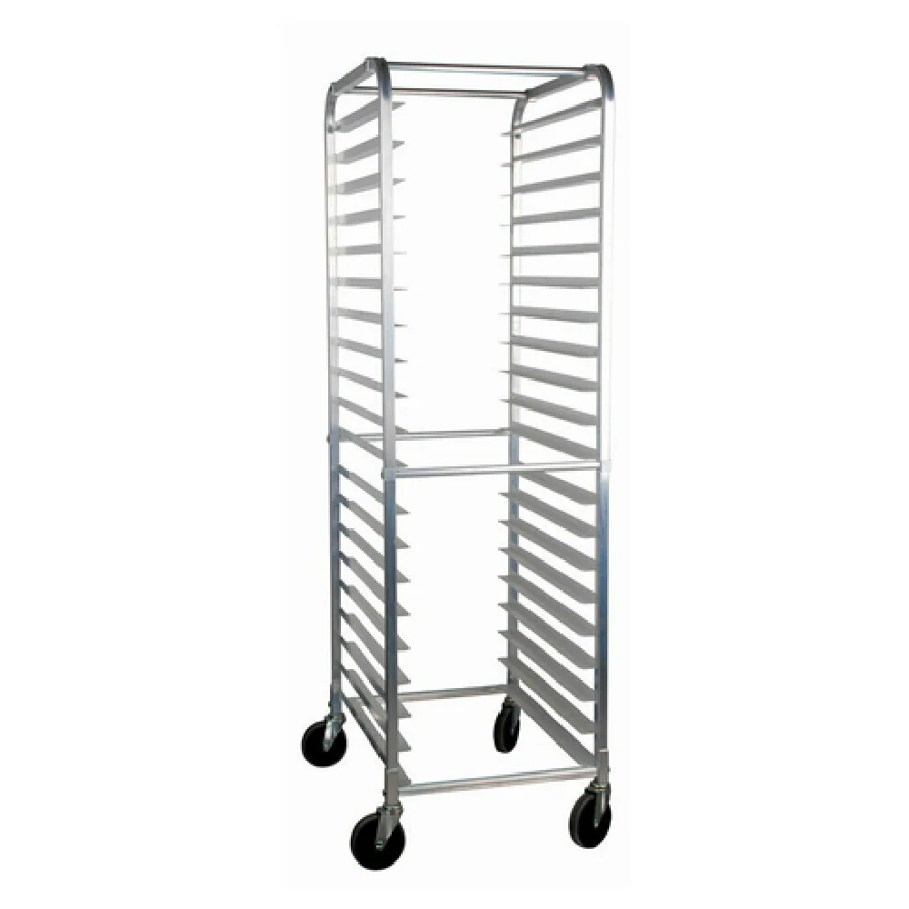 Omcan 28351 26 Inch Mobile Pan Rack Aluminum with Curved Top and Casters Omcan 28351 26 Inch Mobile Pan Rack Aluminum with Curved Top and Casters