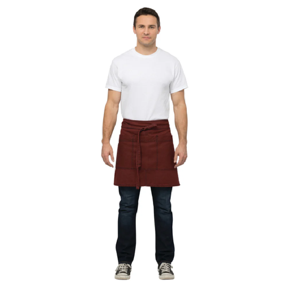 Chef Works AHN01RNA0 12 Inch Width Uptown Bistro Waist Apron Red Navy Artisan Finish Chef Works AHN01RNA0 12 Inch Width Uptown Bistro Waist Apron Red Navy Artisan Finish