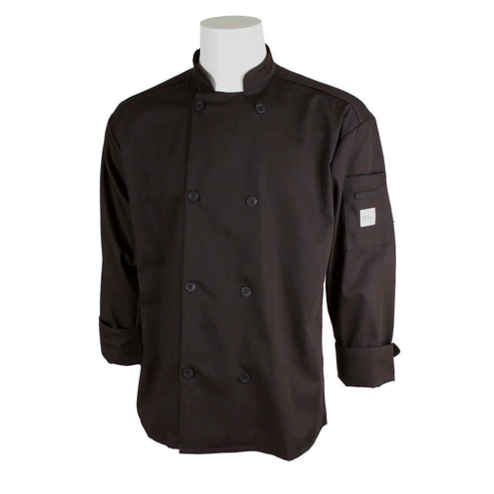 Mercer Culinary M60010BK3X 3X Unisex Chef's Coat with Shoulder Pocket Black Mercer Culinary M60010BK3X 3X Unisex Chef's Coat with Shoulder Pocket Black