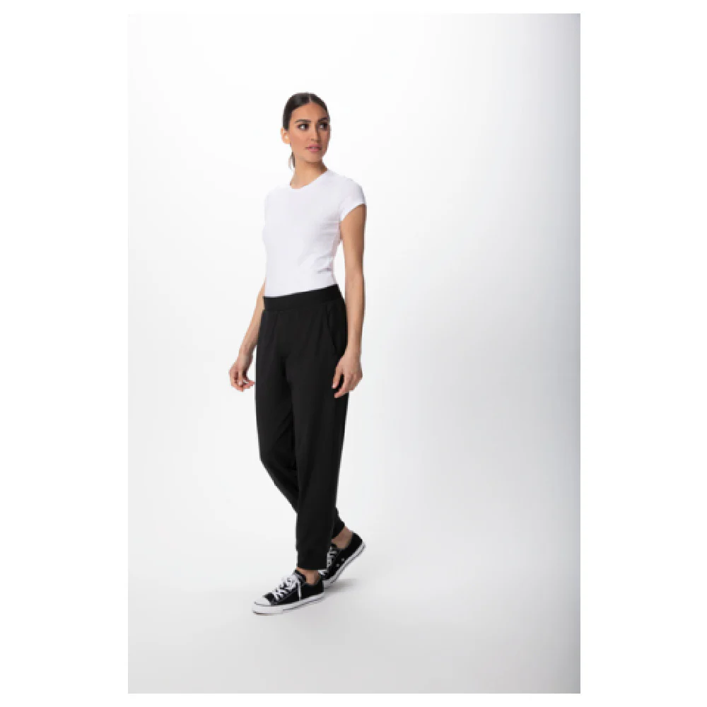 Chef Works PBE02-BLK-M Jogger 2.0 Unisex Work Jogger 4-way Stretch Knit Black