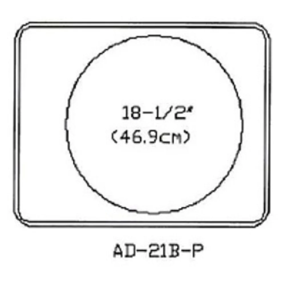 Atlas Metal AD-21B 26 Inch Adapter Plate with 18-1/2 Inch Inset Hole Stainless Steel Atlas Metal AD-21B 26 Inch Adapter Plate with 18-1/2 Inch Inset Hole Stainless Steel