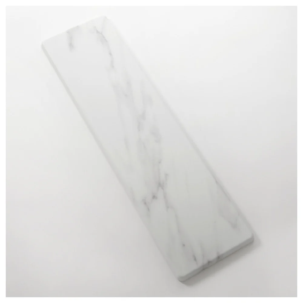 American Metalcraft MW32 31-1/2 Inch Serving Board with Handle Melamine White Marble