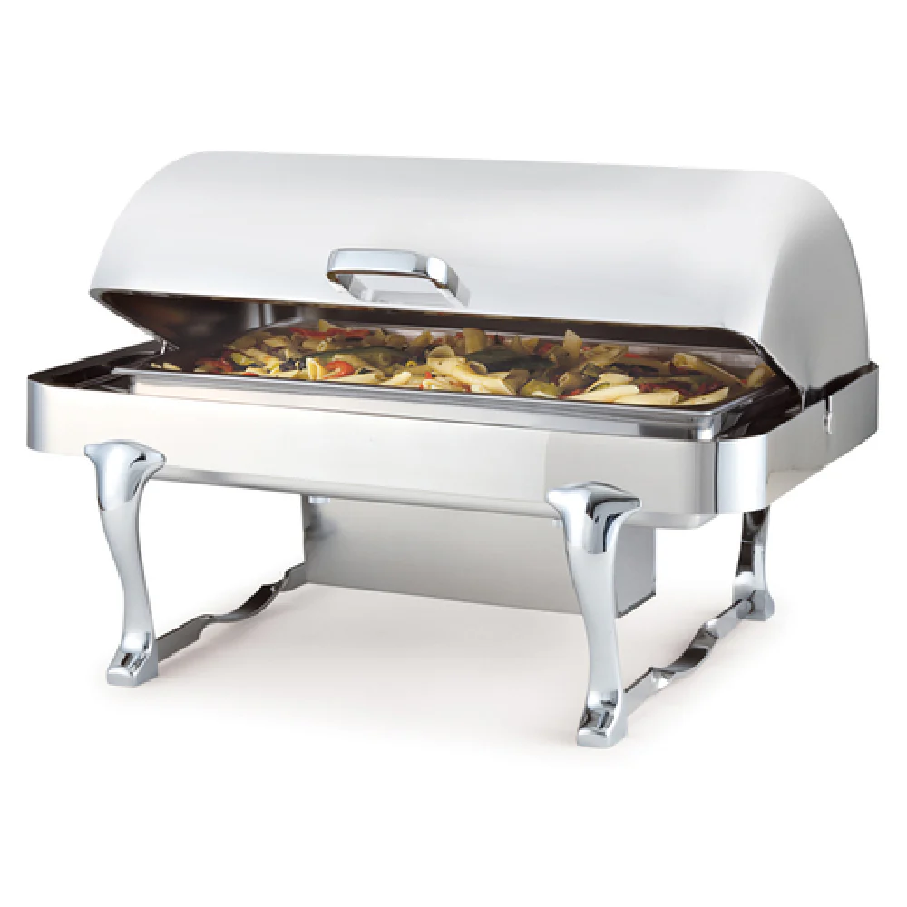 Steelite DW78RFDSC 26 Inch Roll Top Chafing Dish 2.0 Gal Stainless Steel Steelite DW78RFDSC 26 Inch Roll Top Chafing Dish 2.0 Gal Stainless Steel