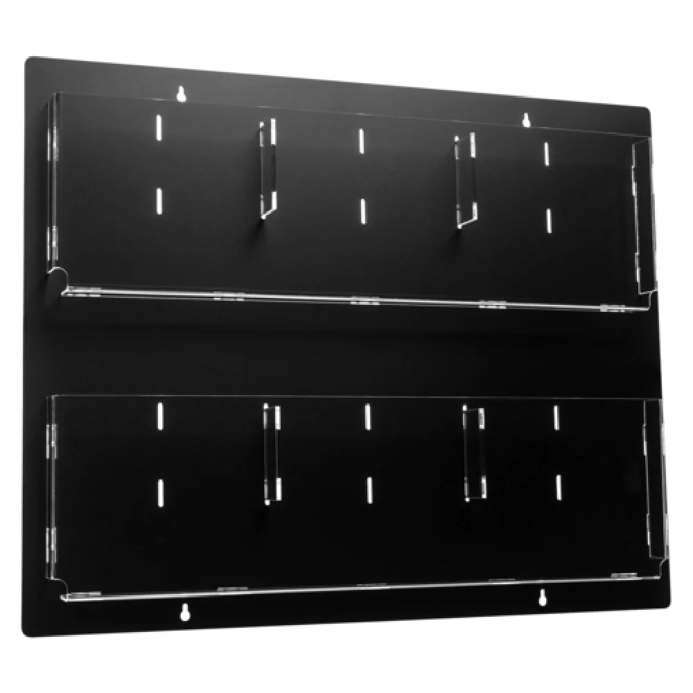 Alpine Industries ADI640-3020-BLK 30 Inch Adjustable Hanging Magazine Rack Clear Acrylic