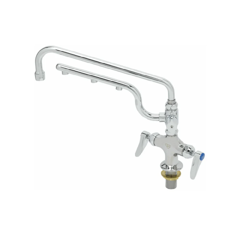T&S Brass B-0201-U12-CR 12 Inch Deck Mount Mixing Faucet with Chrome Brass Body