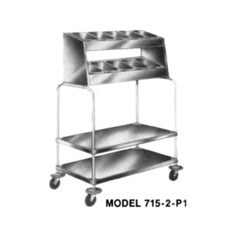 Dinex DXP7152P4 36 Inch Tray and Silver Cart Open Style with 4 Pan Dispenser