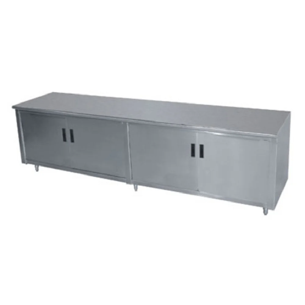 Advance Tabco HB-SS-368M 96 Inch Work Table Cabinet Base with Hinged Doors Stainless Steel