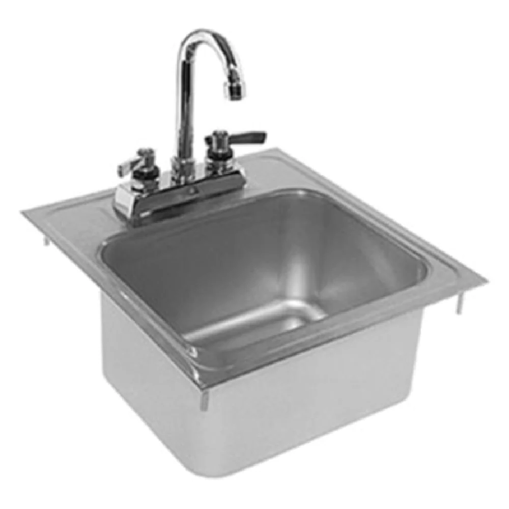 Glastender DI-HS14-LF 14 Inch Hand Sink Drop-In Stainless Steel with Faucet Holes