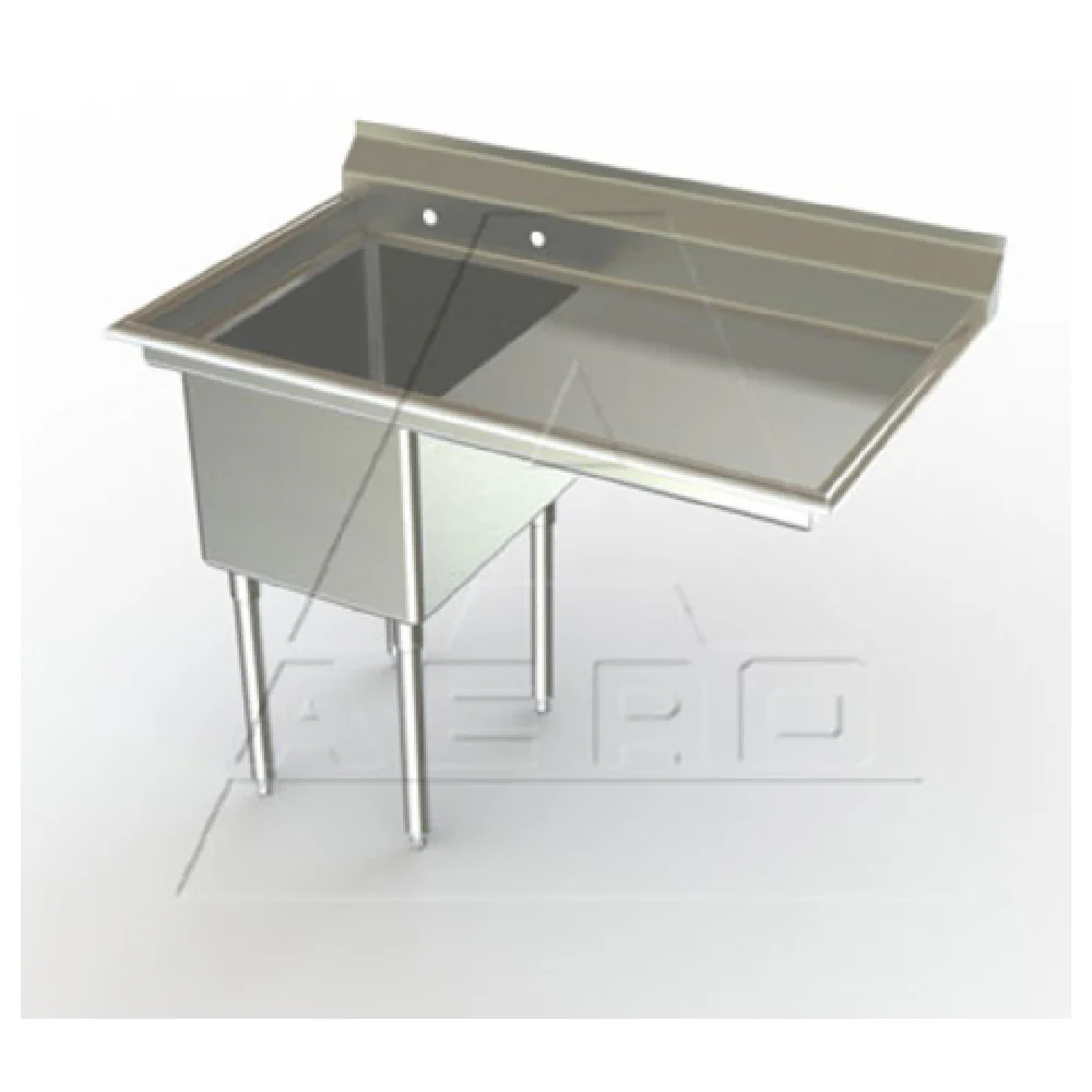 AERO Manufacturing MF1-2424-24R 52-1/3 Inch Economy Sink with 24 Inch Drainboard