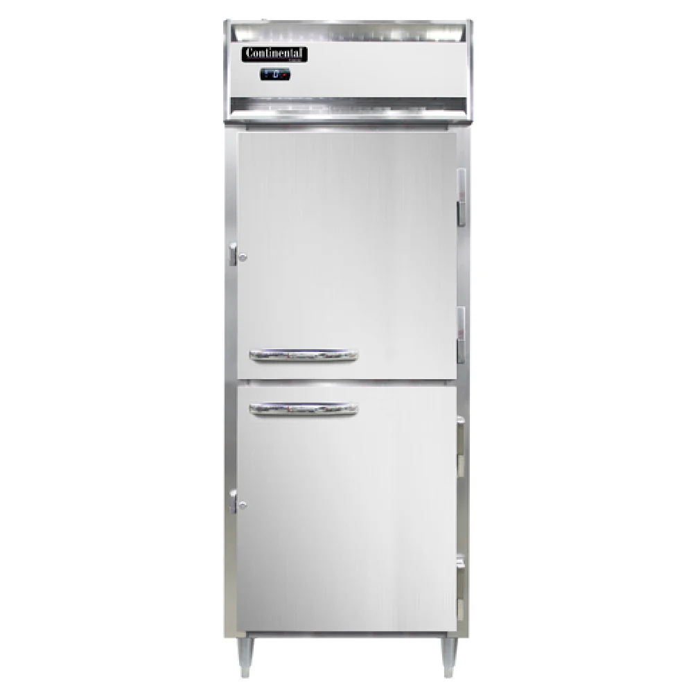 Continental Refrigerator D1FENHD 28-1/2 Inch Reach-In Freezer 1 Section Aluminum and Stainless Steel