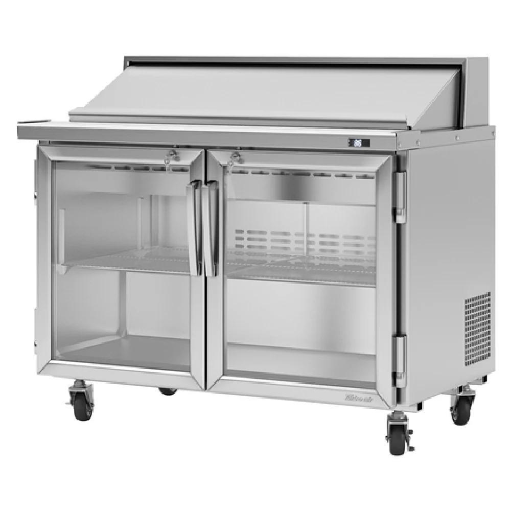Turbo Air PST-48-G-N 48 Inch Sandwich Salad Unit 12 Cu Ft Stainless Steel with Glass Doors Turbo Air PST-48-G-N 48 Inch Sandwich Salad Unit 12 Cu Ft Stainless Steel with Glass Doors