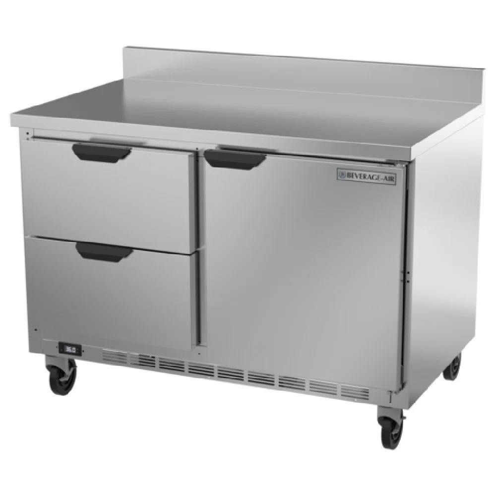 Beverage Air WTRD48AHC-2-FIP 48 Inch Worktop Refrigerator 11.82 cu. ft. with 2 Shelves and 2 Drawers Beverage Air WTRD48AHC-2-FIP 48 Inch Worktop Refrigerator 11.82 cu. ft. with 2 Shelves and 2 Drawers