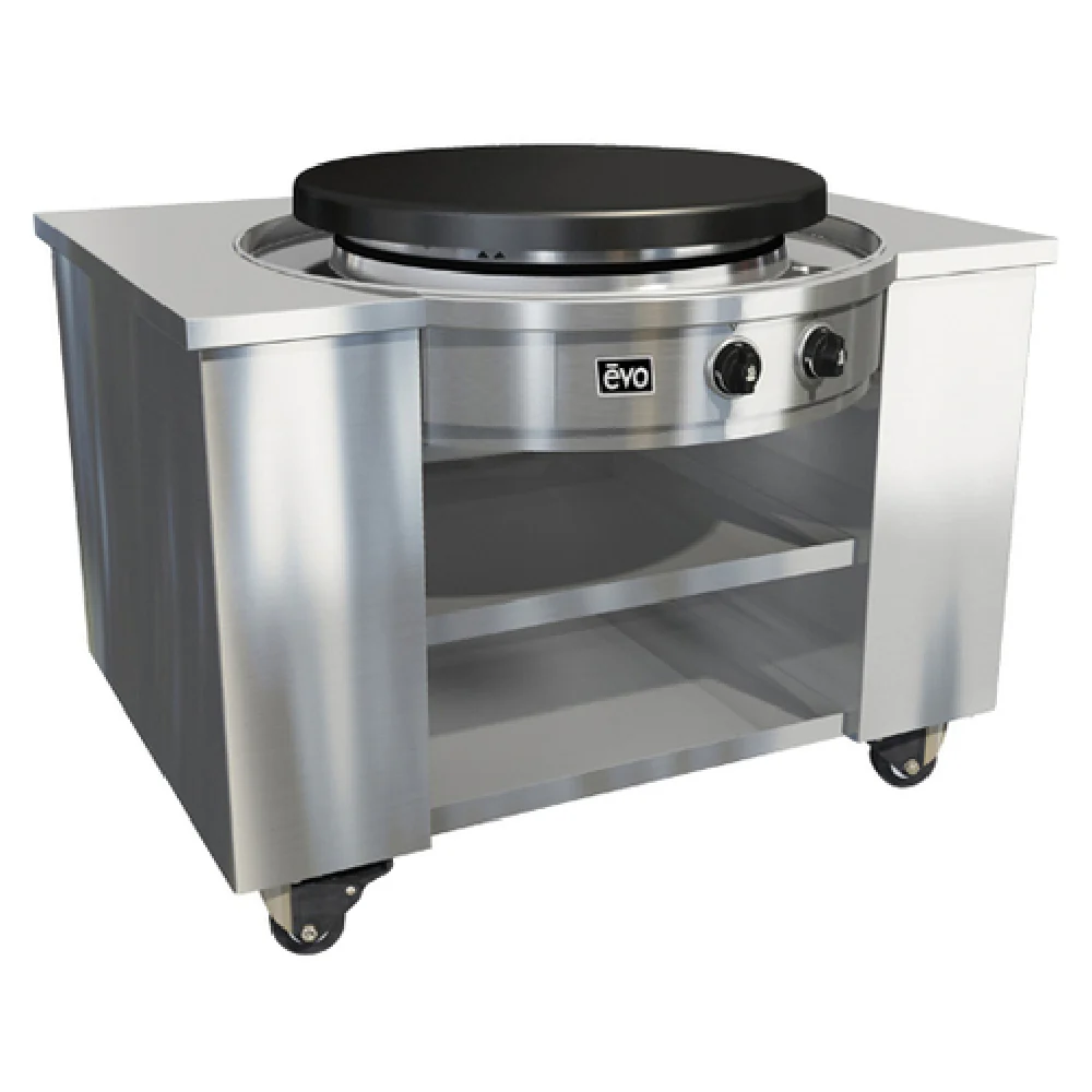 EVO 10-0070-DCS-NG 30 Inch Gas Round Griddle Stainless Steel with Dual Zones 36267 BTU EVO 10-0070-DCS-NG 30 Inch Gas Round Griddle Stainless Steel with Dual Zones 36267 BTU