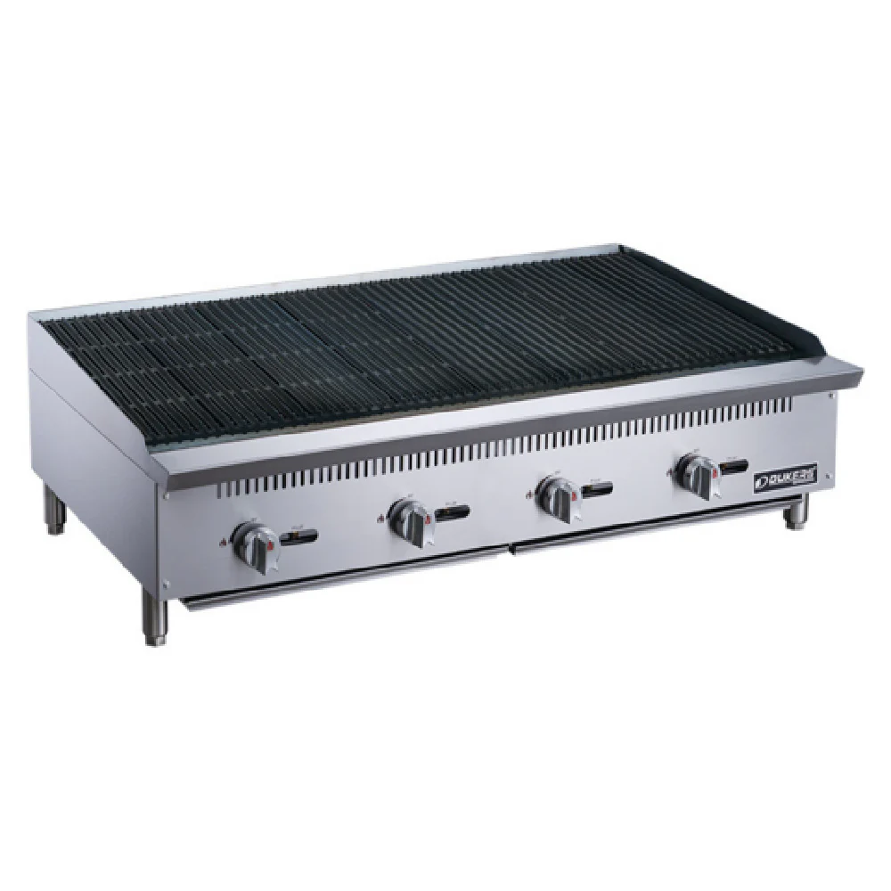 Dukers Appliance Co. USA Ltd. DCRB48 48 Inch Charbroiler Gas Stainless Steel with 4 Burners 140000 BTU