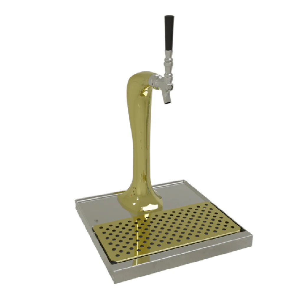 Glastender CBT-1-GFR 14 Inch Cobra Draft Dispensing Tower Countertop Glycol Cooled Stainless Steel with Removable Drain Pan