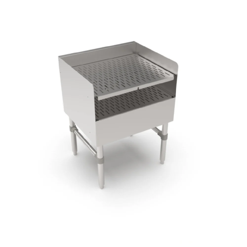 John Boos UBDBR-2124-X 24 Inch Underbar Drainboard with Top Drain and Inserts