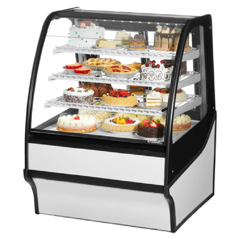 True Refrigeration TDM-R-36-GE/GE-S-W 36 Inch Display Merchandiser Refrigerated with Lift Up Curved Glass