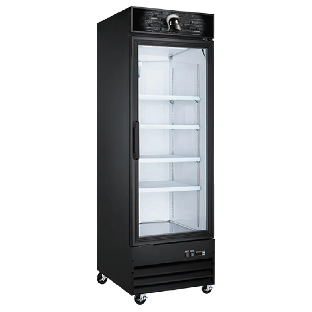Spartan SGM21 27 Inch Reach-In Glass Door Refrigerator 21 Cu Ft Black