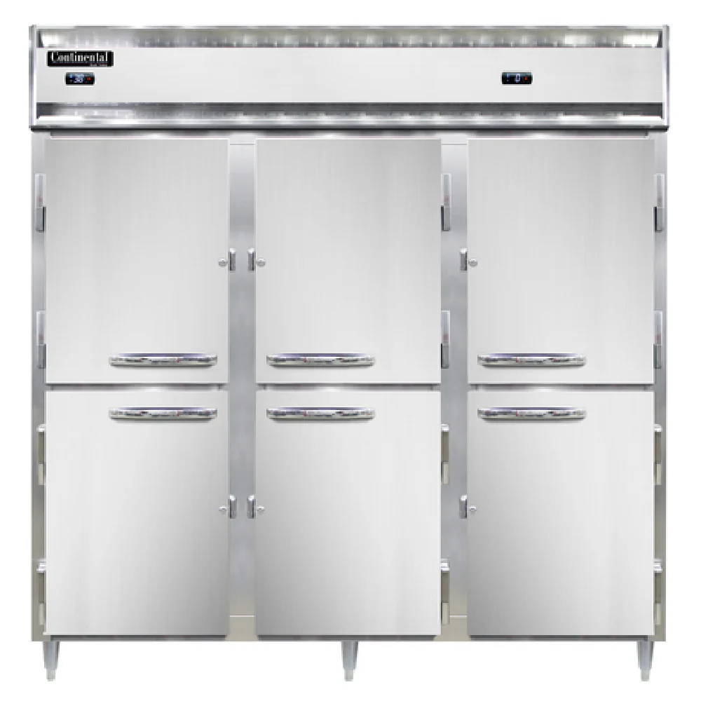 Continental Refrigerator D3RRFNHD 78 Inch Three Section Refrigerator Freezer with Aluminum and Stainless Steel