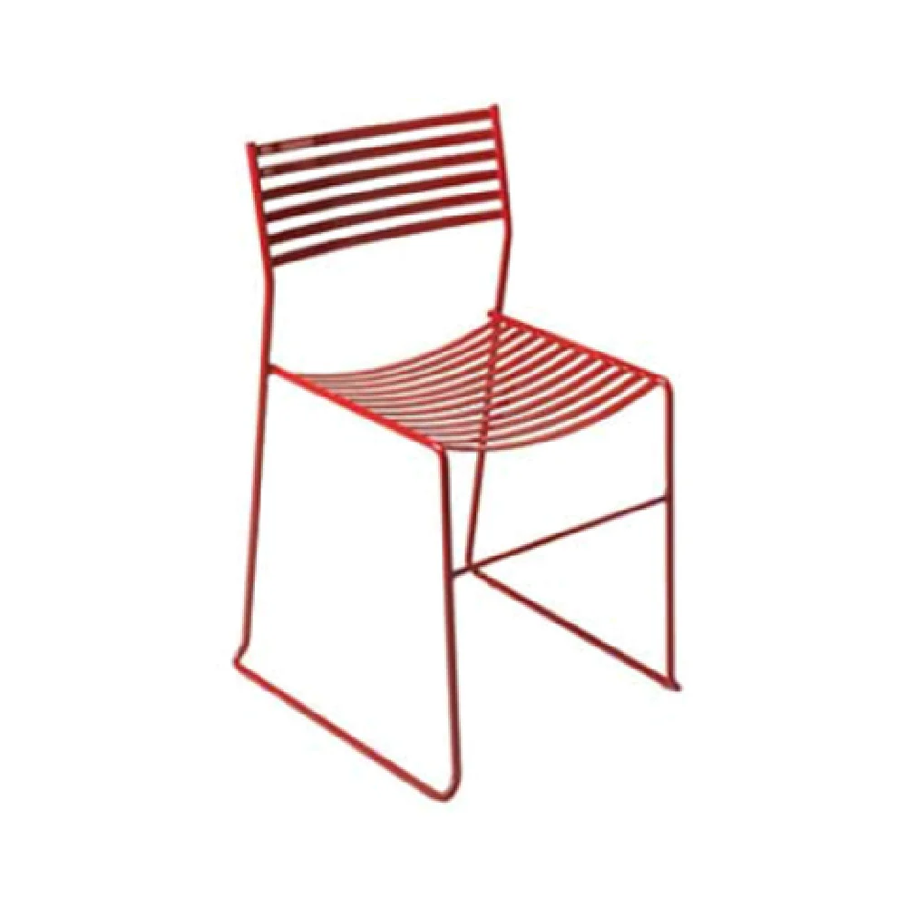 emuamericas, llc 27 Aero Stacking Chair 19.5 Inch Width Outdoor Steel Slat Pattern
