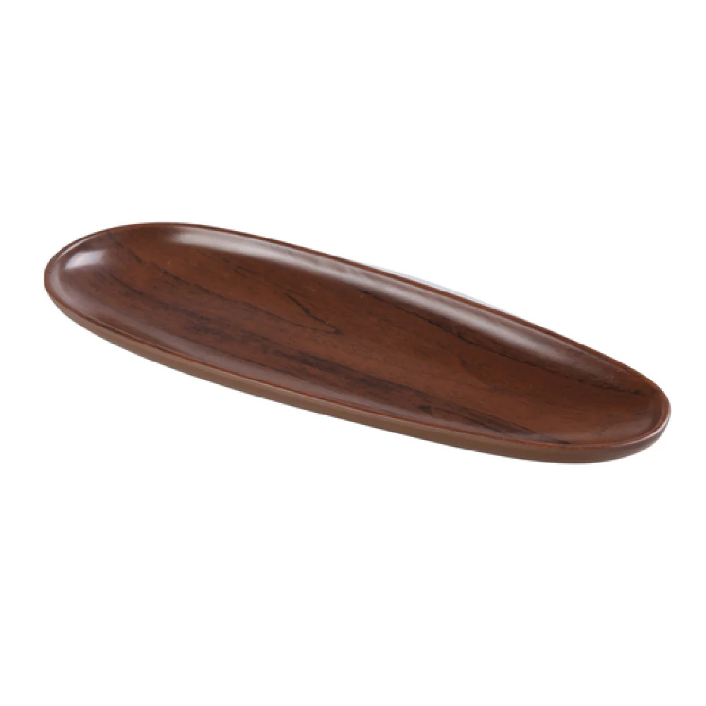 Yanco WL-216 16 Inch Oval Plate Wood Grain Rolled Edge Melamine